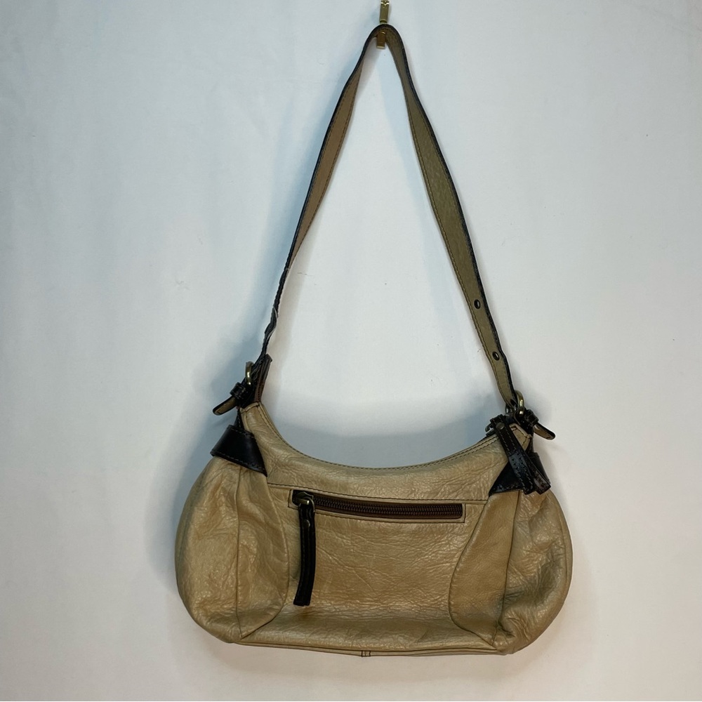 y2k THE TREND leather shoulder bag Italian made purse buckle detail baguette - Picture 2 of 16